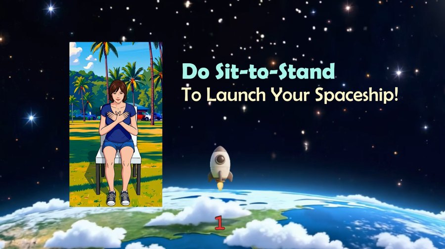 Sit-to-Stand rocket launch game